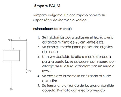 Lámpara BAUM crudo